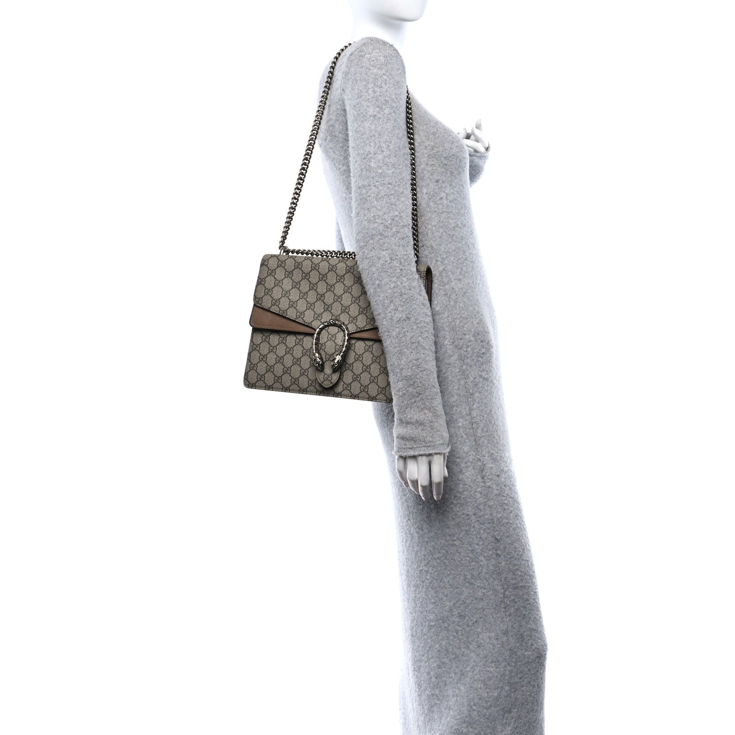 GG Supreme Monogram Medium Dionysus Shoulder Bag Taupe