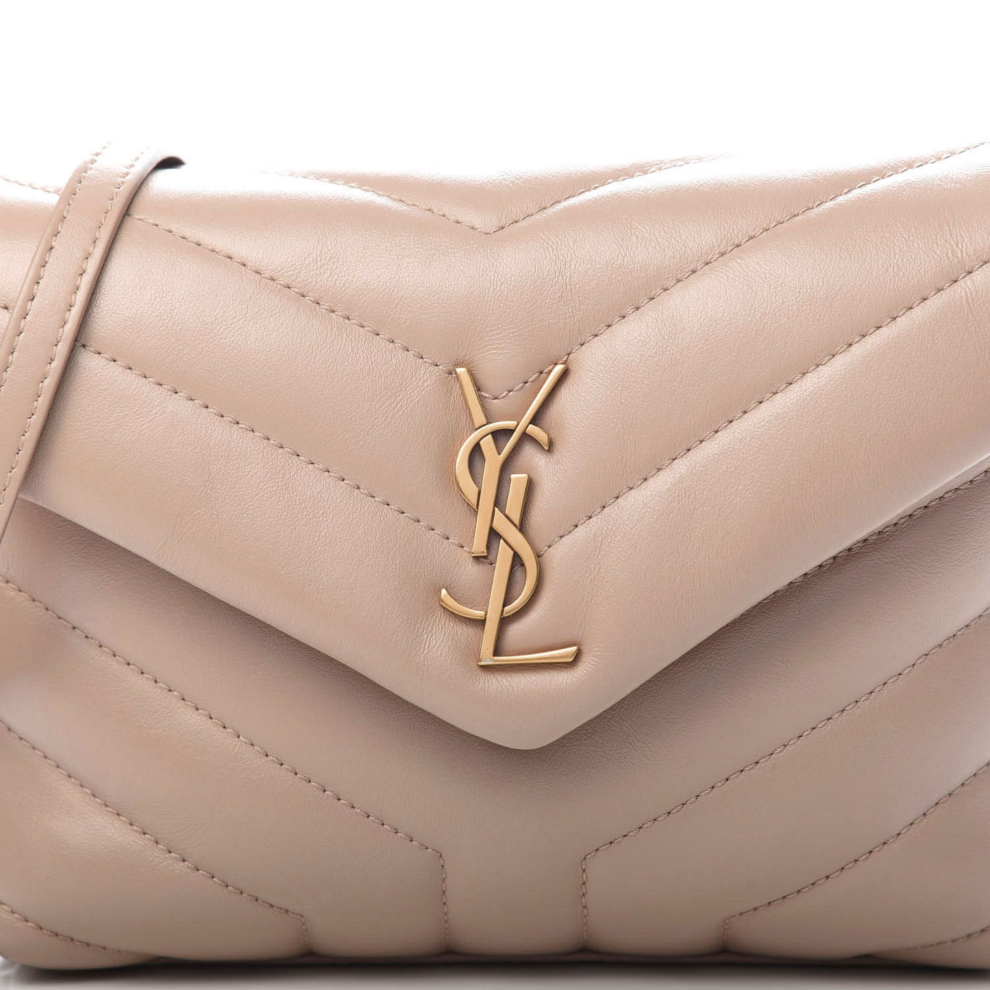 Calfskin Y Quilted Monogram Toy Loulou Crossbody Bag Dark Beige