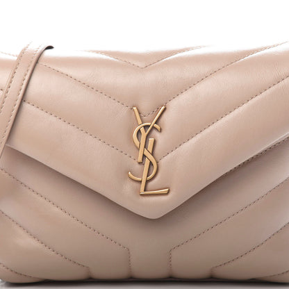 Saint Laurent Calfskin Y Quilted Monogram Toy Loulou Crossbody Bag Dark Beige 13 of 13