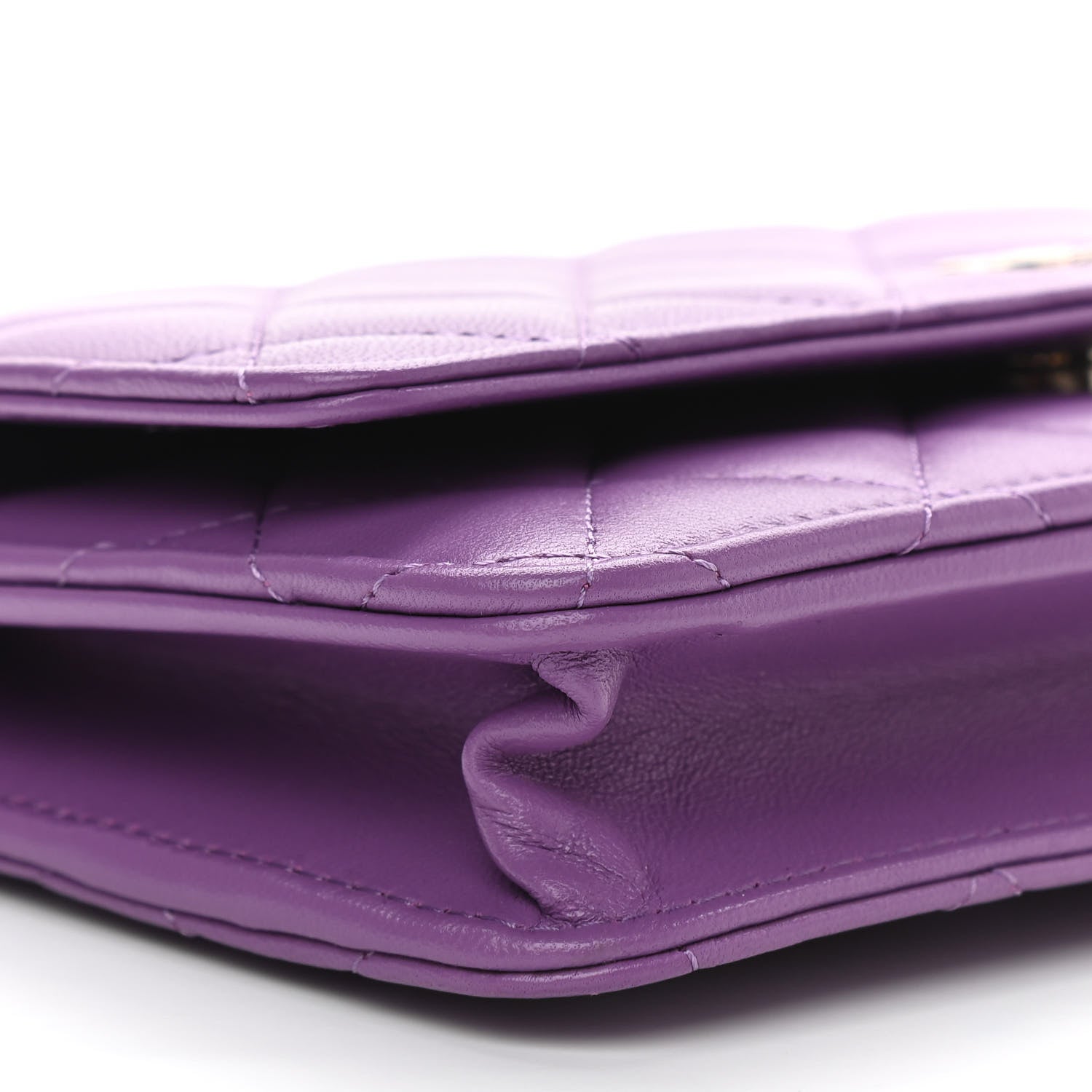 Chanel Lambskin Quilted Wallet On Chain WOC Purple 9 of 11