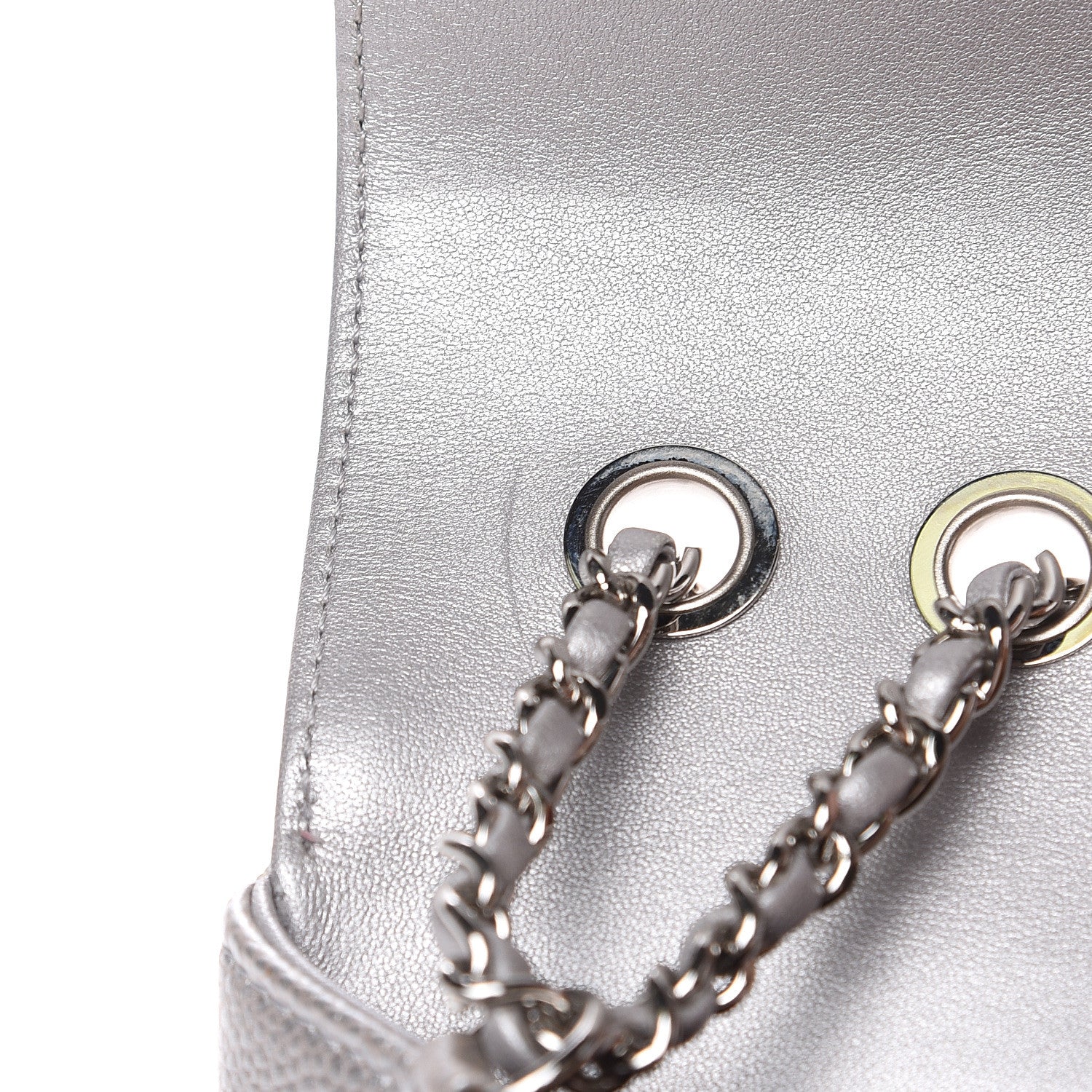 Chanel Metallic Caviar Quilted Small CC Filigree Flap Silver 11 of 14