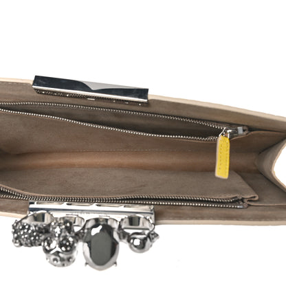 Alexander McQueen Calfskin Crocodile Embossed Knuckle Flat Clutch Yellow 5 of 9