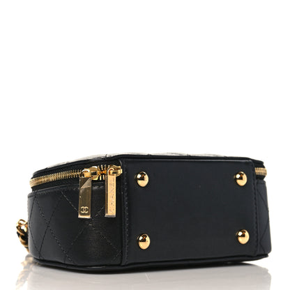 Chanel Lambskin Quilted Chic Riviera Top Handle Vanity Case Black 4 of 10