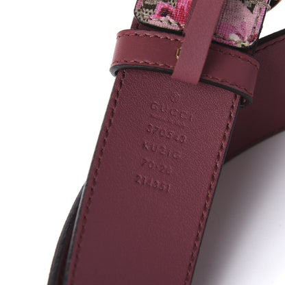 Gucci GG Supreme Monogram Blooms Moon Calfskin Interlocking G 37mm Belt 70 28 Beige Ebony Multicolor Dry Rose 4 of 4