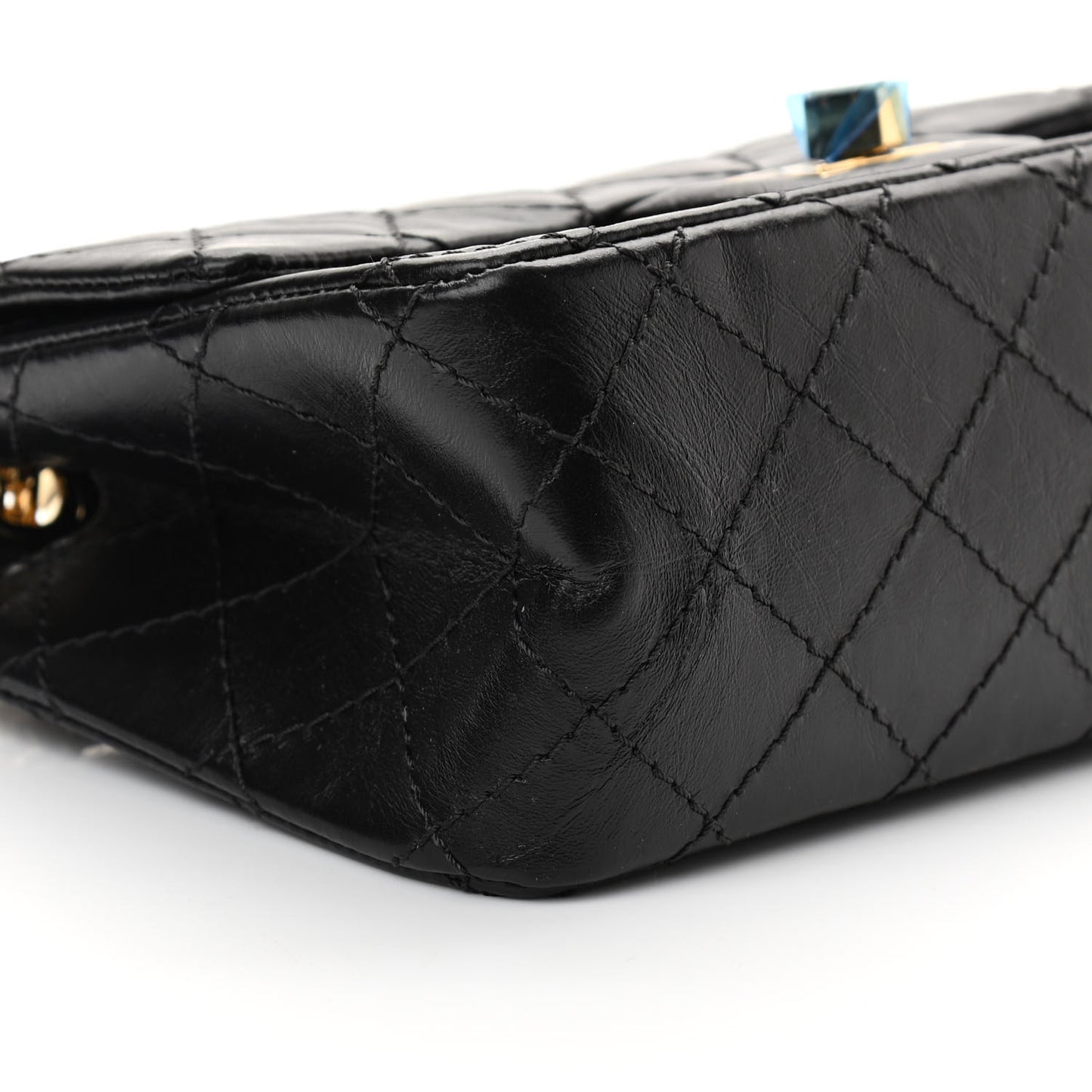 Aged Calfskin Quilted 2.55 Reissue Mini Flap Black
