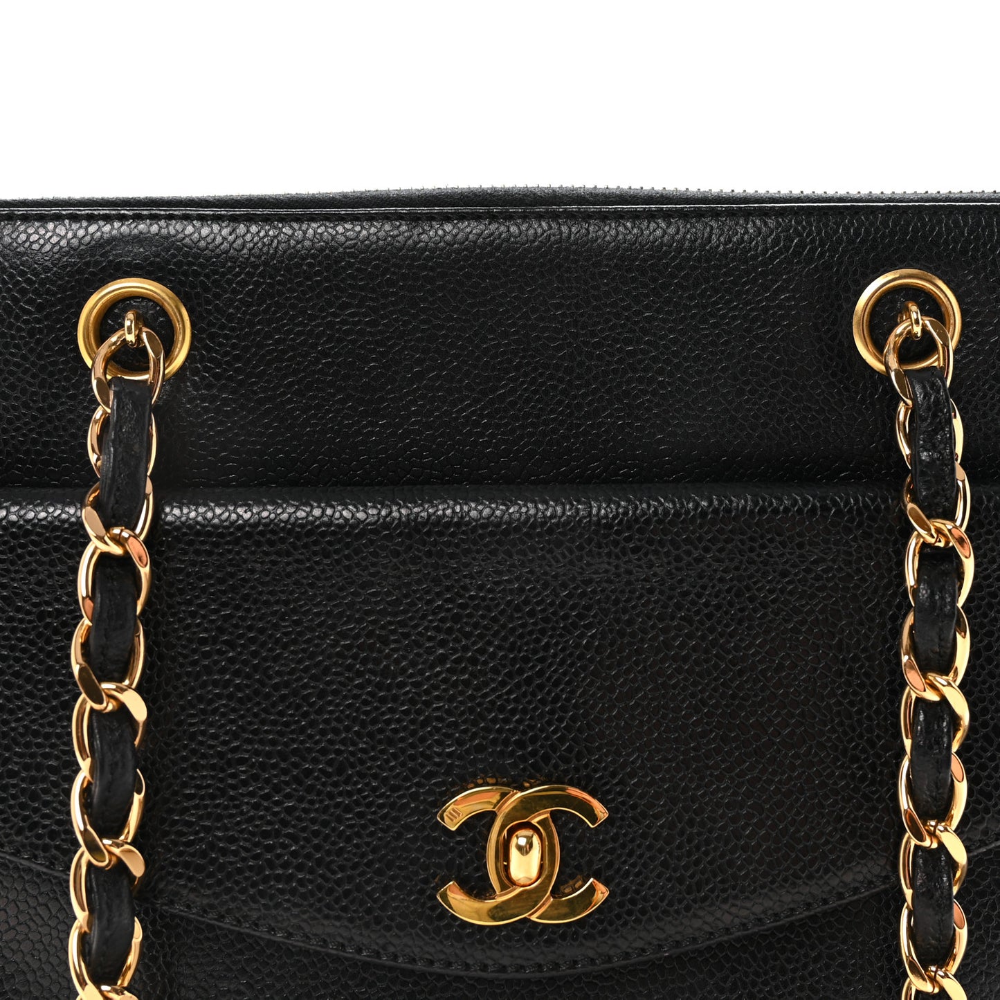 Caviar Flap Shoulder Bag Black