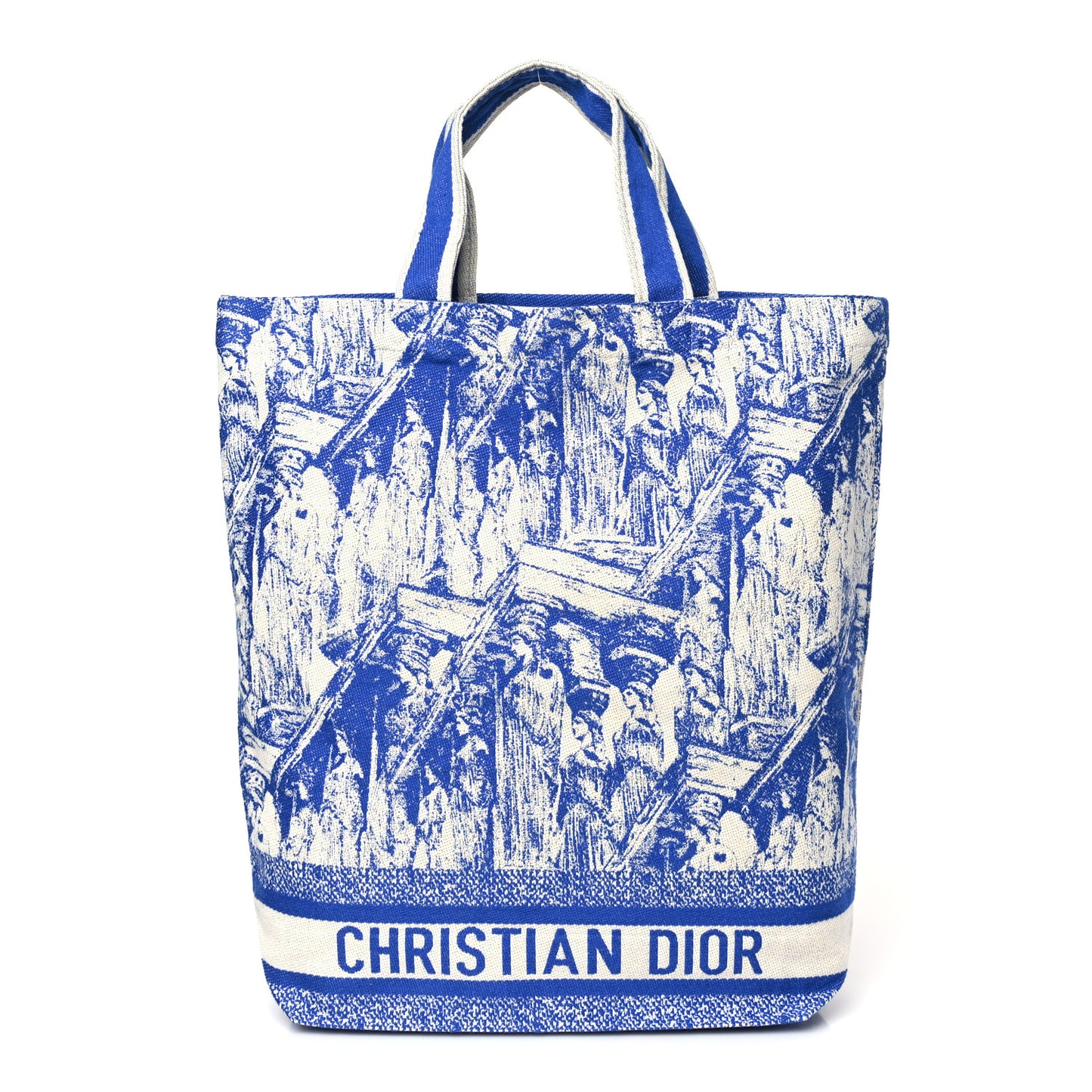 Canvas Print Cruise Tote Ivory Blue