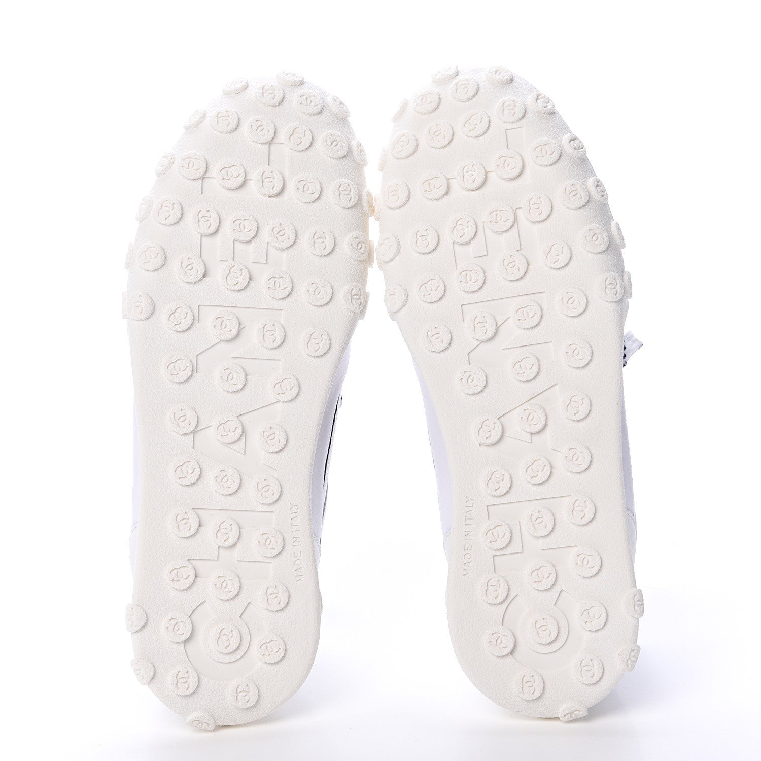 Chanel Calfskin Mesh Lycra Womens Logo Sneakers 36.5 White 5 of 8