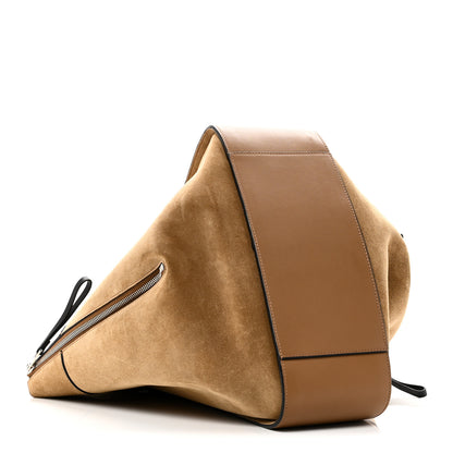 Loewe Calfskin Suede Hammock Shoulder Bag Oak Dark Gold Black 4 of 9