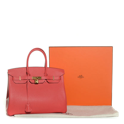 Hermes Taurillon Clemence Birkin 35 Rouge Pivoine 7 of 23