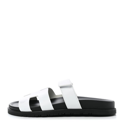 Hermes Calfskin Womens Chypre Sandals 39.5 White 1 of 9
