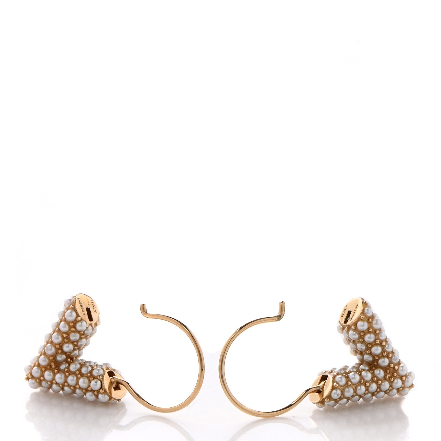 Louis Vuitton Brass Essential V Hoop Earrings Gold 3 of 4