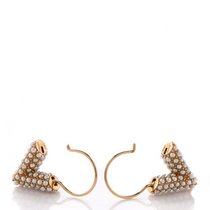 Louis Vuitton Brass Essential V Hoop Earrings Gold 3 of 4