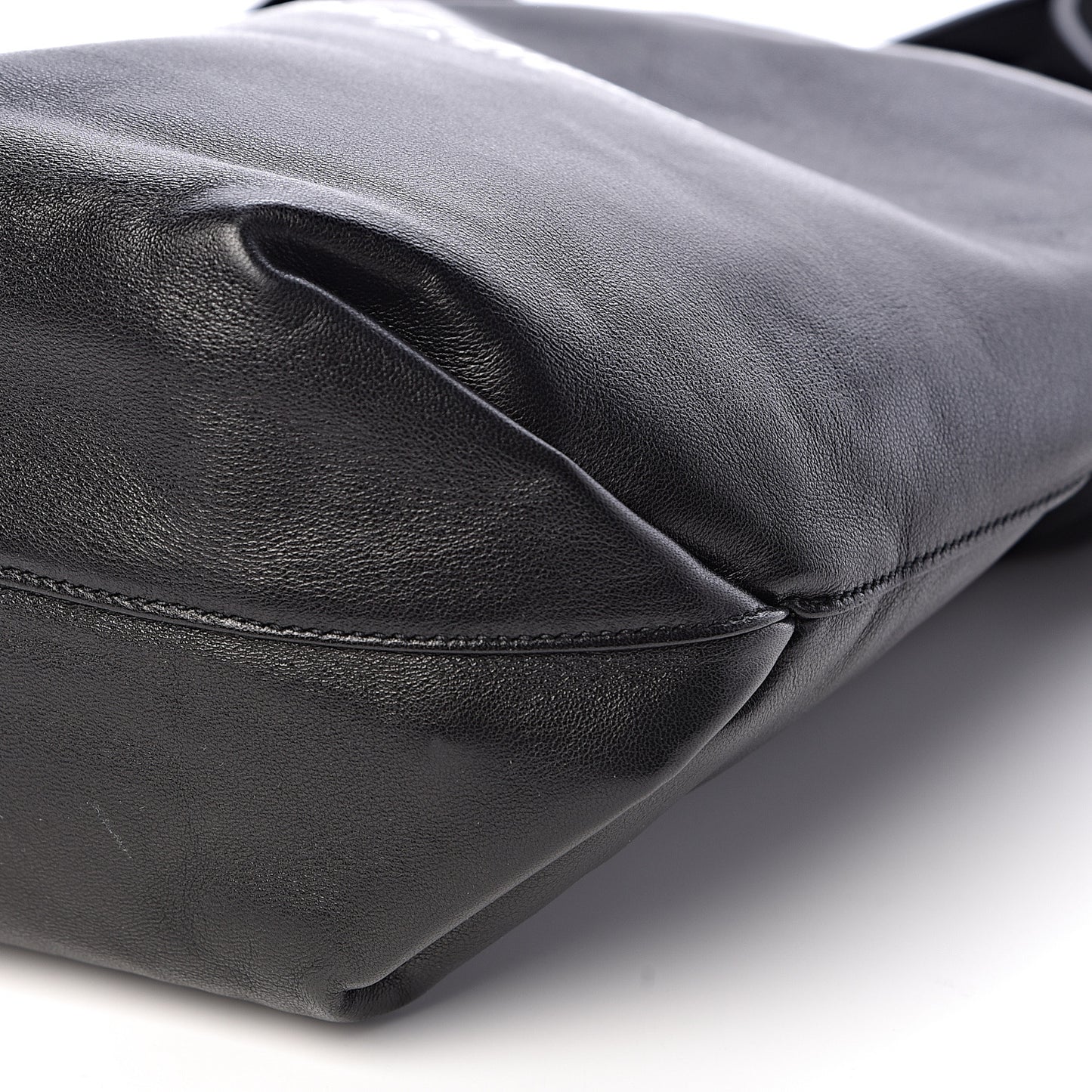 Lambskin Small Teddy Bucket Bag Black