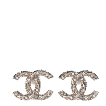 Chanel Crystal Twisted CC Earrings Gold 1 of 5