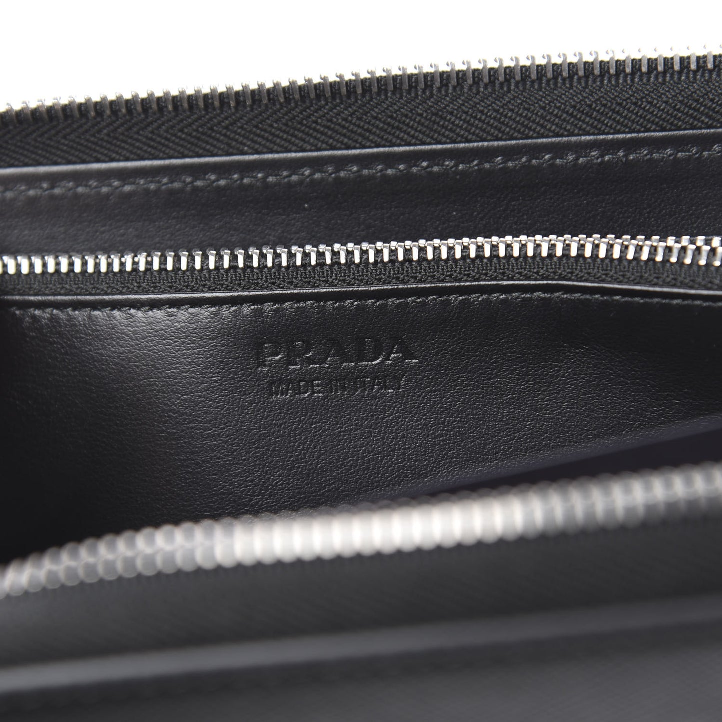 Saffiano Logo Zip Around Wallet Black