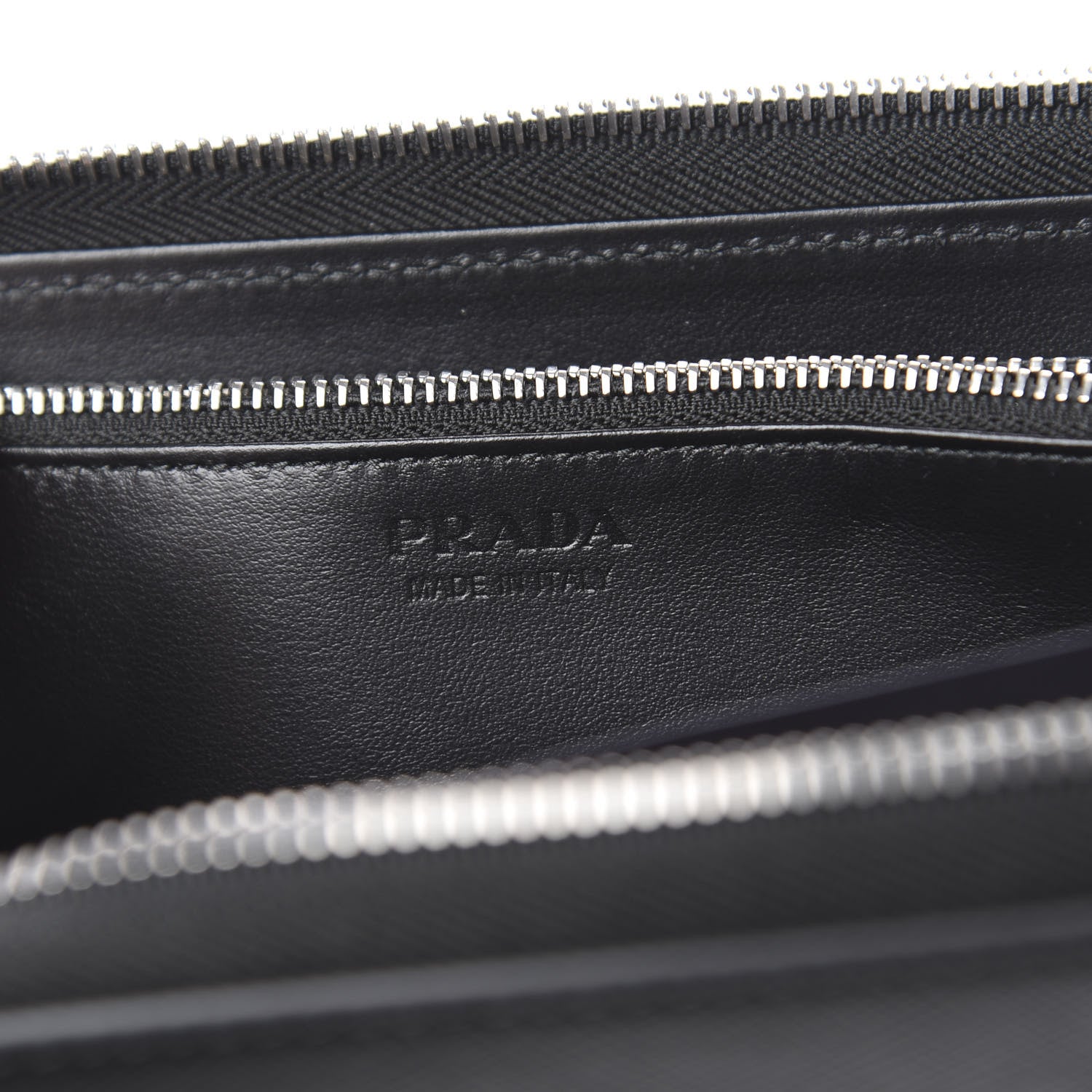Prada Saffiano Logo Zip Around Wallet Black 6 of 7