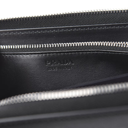 Prada Saffiano Logo Zip Around Wallet Black 6 of 7