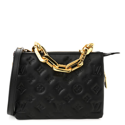 Louis Vuitton Lambskin Embossed Monogram Coussin BB Black 1 of 11