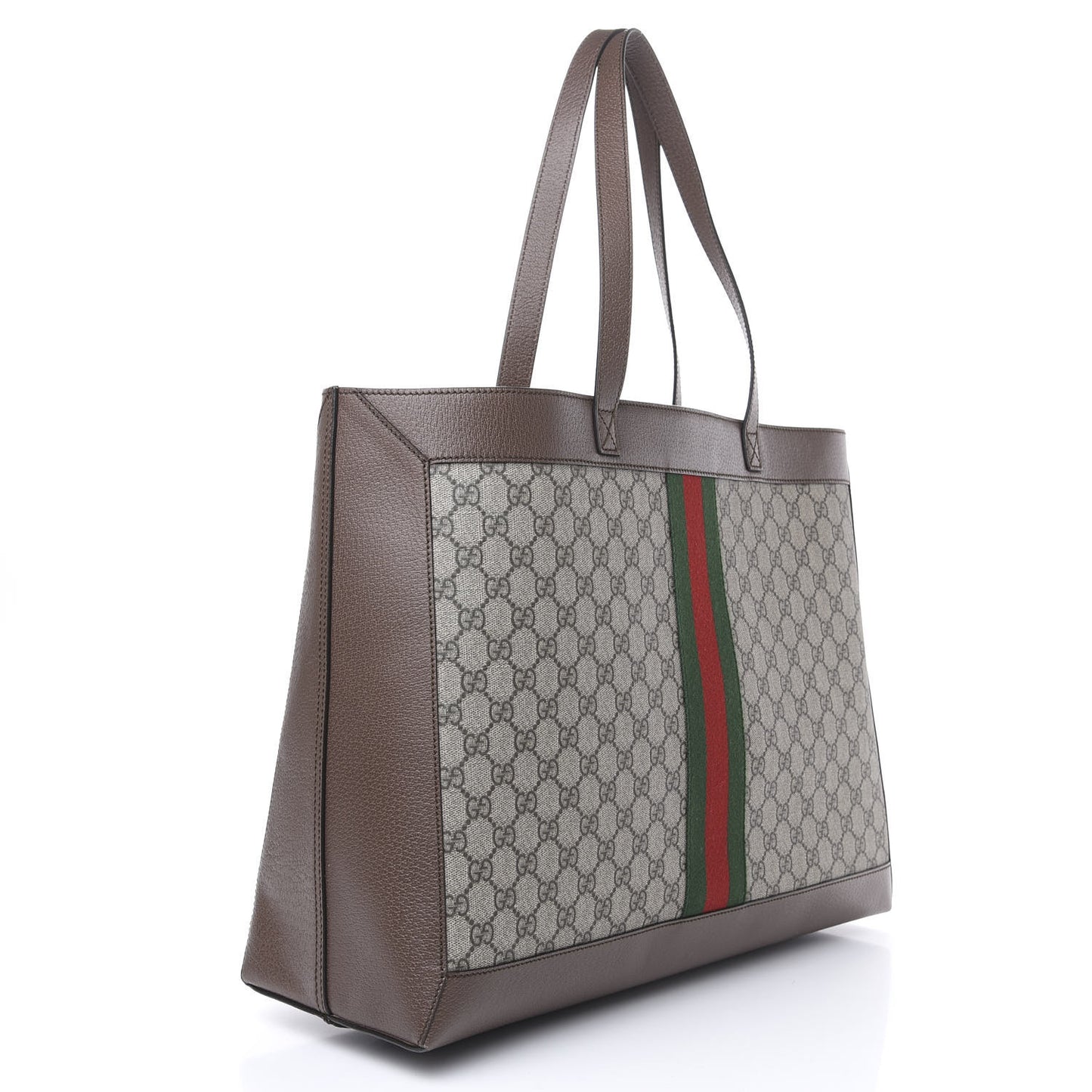 GG Supreme Monogram Web Ophidia Tote Brown
