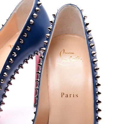 Christian Louboutin Kid Specchio Dorispiky 100 Pumps 37 Dark Gun 7 of 13