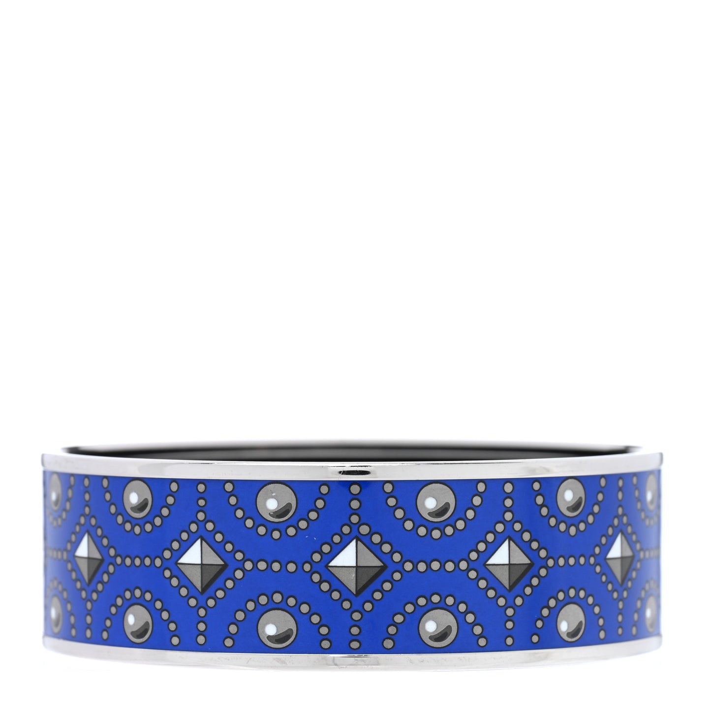Enamel Printed Colliers de Chiens Wide Bracelet 70 Bleu