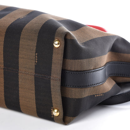 Fendi Pequin Cuoio Vegetale Shoulder Tote Tobacco Black Cuoio 10 of 10