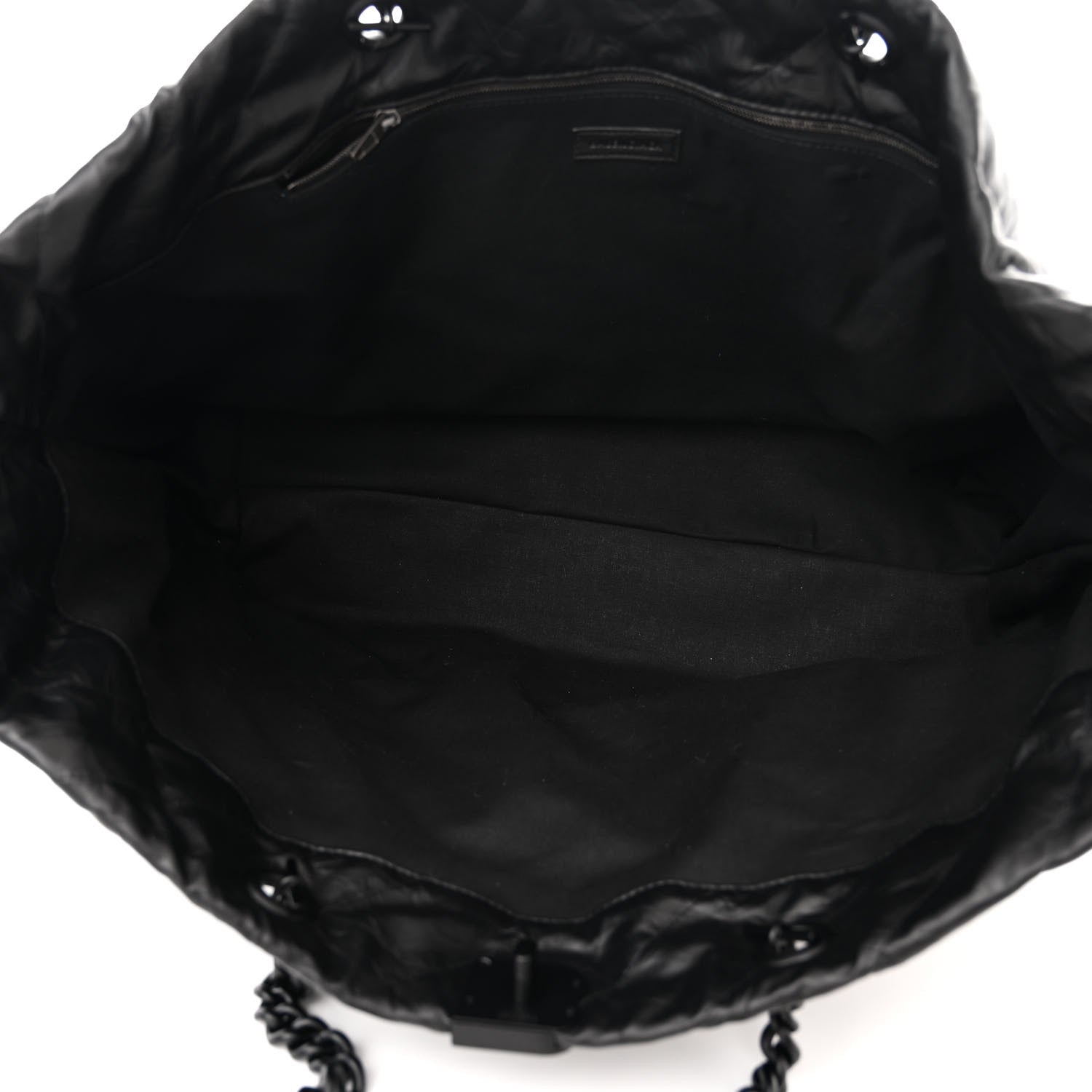 Balenciaga Crushed Calfskin Quilted Matte Black Hardware Large Crush Carry All Tote Bag Black 5 of 9