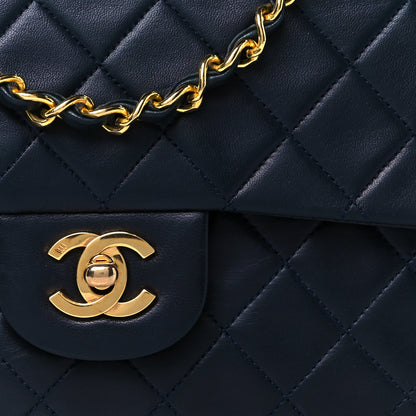 Chanel Lambskin Quilted Medium Double Flap Navy 10 of 12