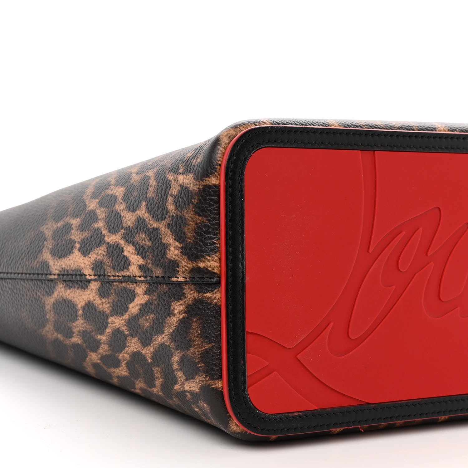 Christian Louboutin Calfskin Degrade Leopard Print Spikes East West Cabata Tote Black Multi 11 of 12