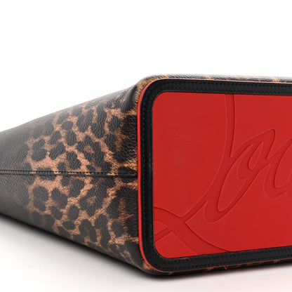 Christian Louboutin Calfskin Degrade Leopard Print Spikes East West Cabata Tote Black Multi 11 of 12