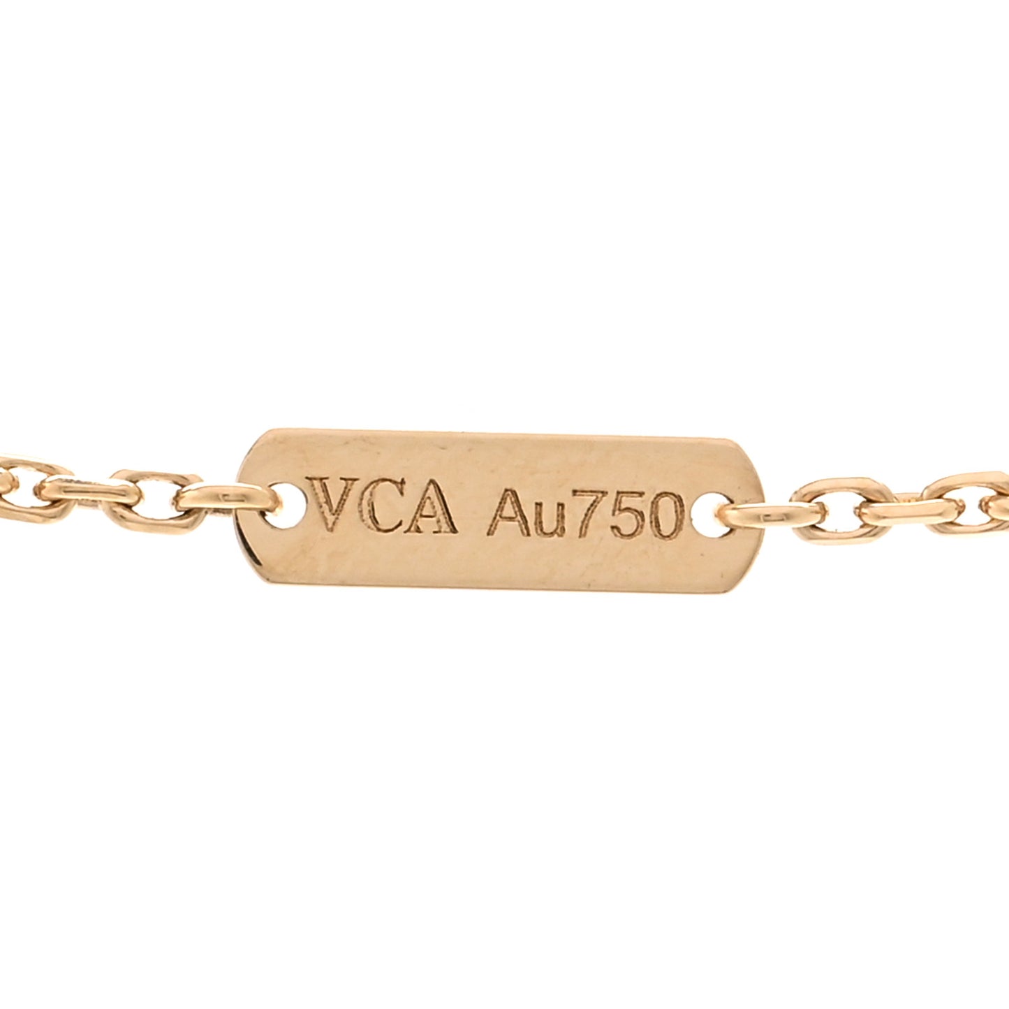 18K Yellow Gold Mother of Pearl Vintage Alhambra Pendant Necklace
