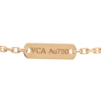 Van Cleef & Arpels 18K Yellow Gold Mother of Pearl Vintage Alhambra Pendant Necklace 4 of 5