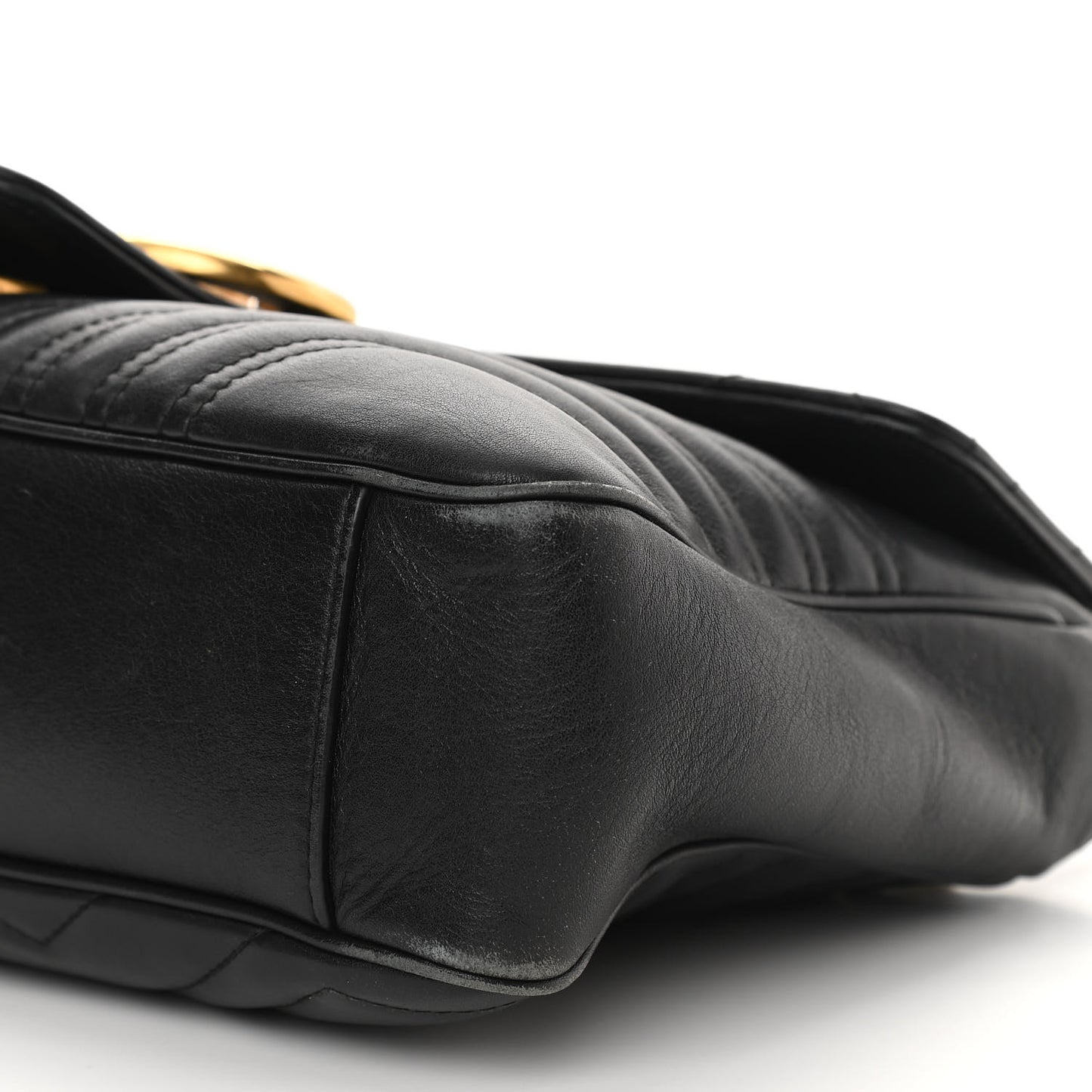 Calfskin Matelasse Medium GG Marmont Shoulder Bag Black
