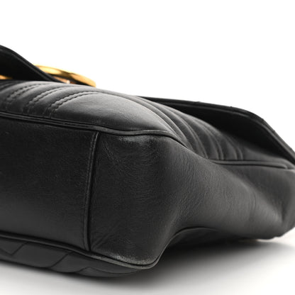 Gucci Calfskin Matelasse Medium GG Marmont Shoulder Bag Black 10 of 15