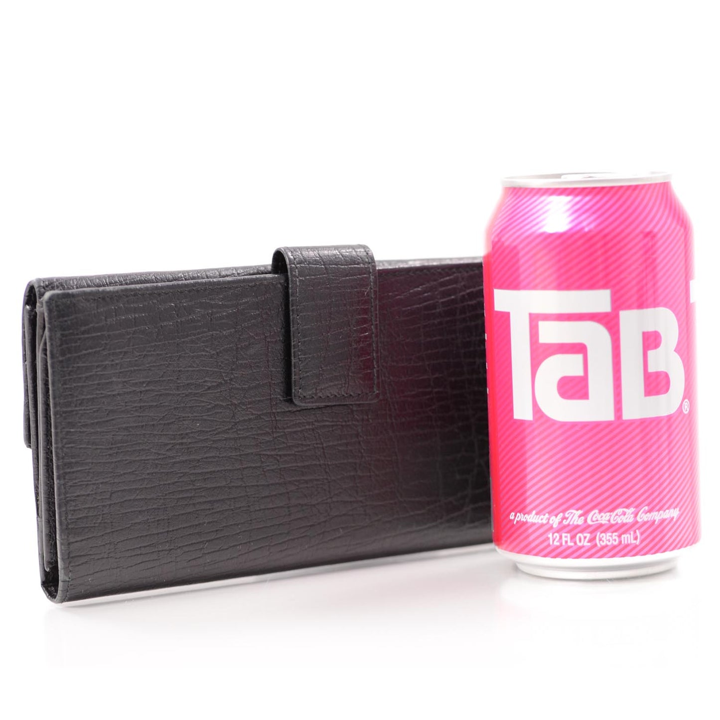 Leather Bamboo Continental Wallet Black