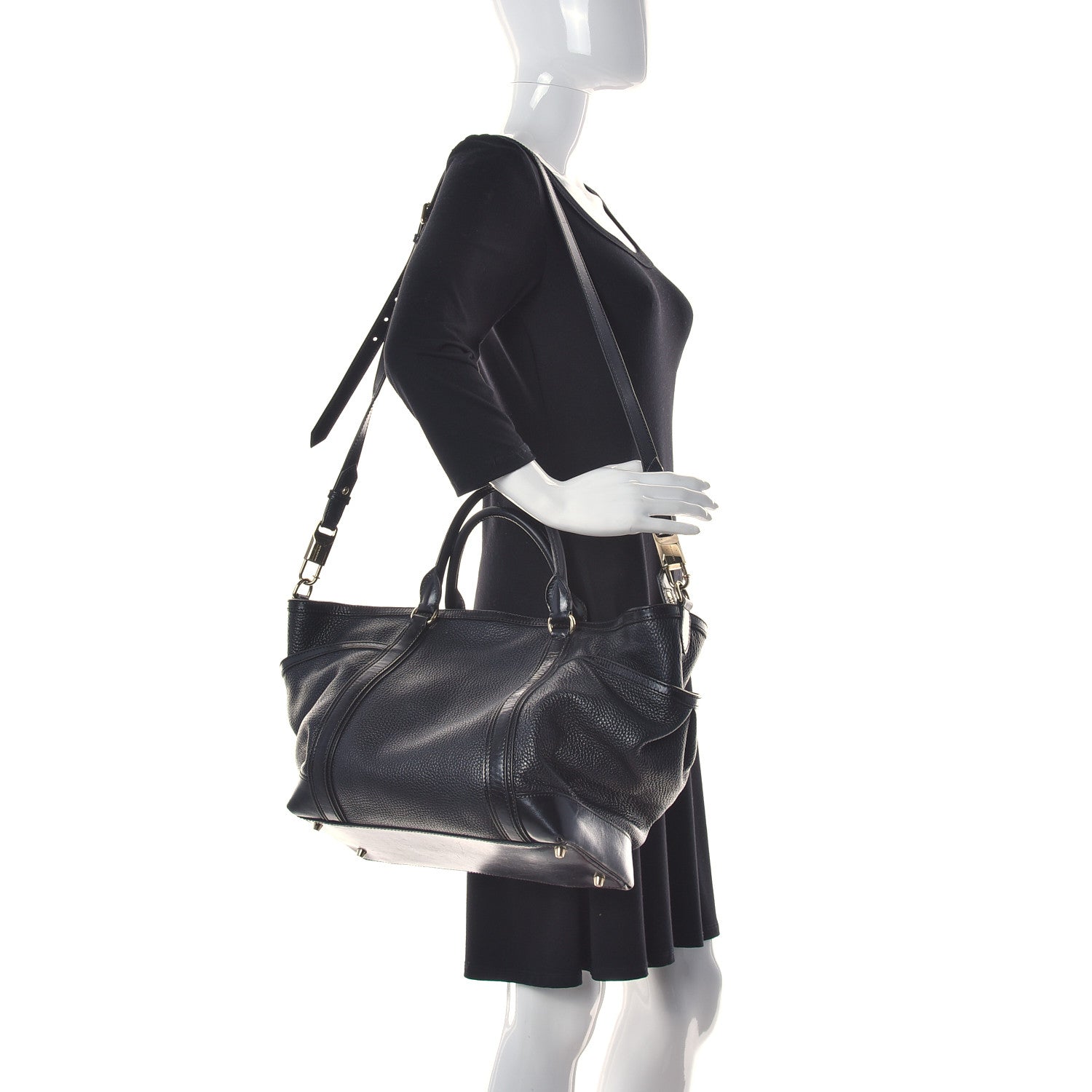 Burberry Grainy Calfskin Diaper Bag Black 2 of 16