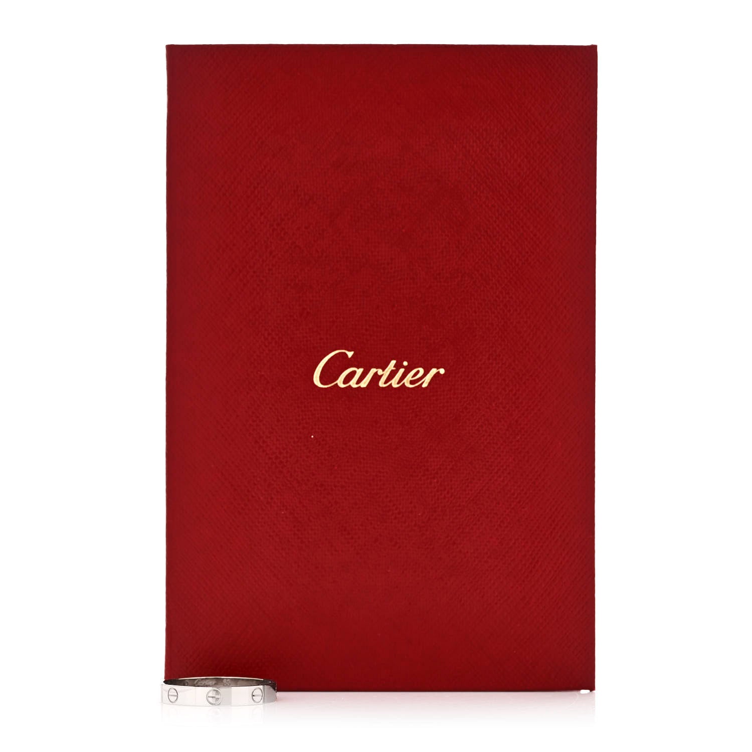 Cartier 18K White Gold 3.5mm LOVE Wedding Band Ring 49 4.75 6 of 6