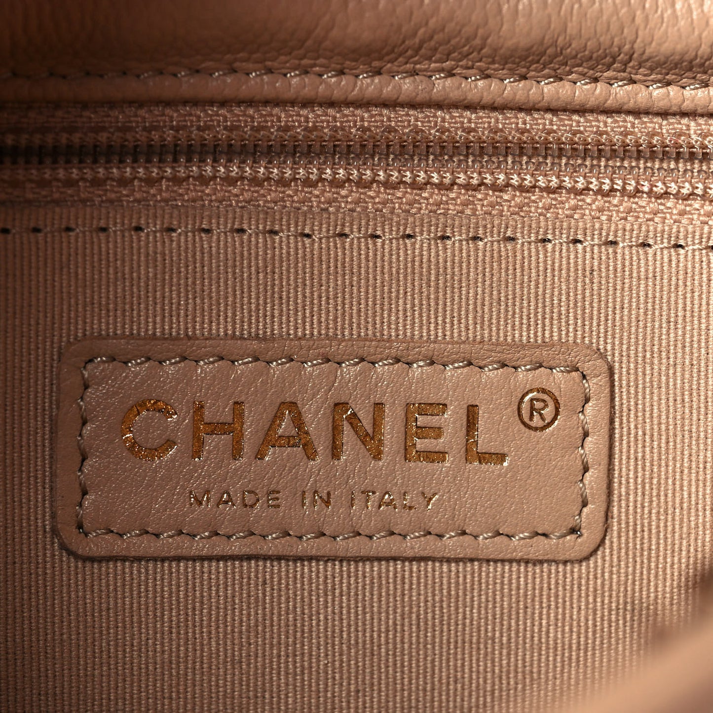 Caviar Quilted Double Pocket Backpack Beige