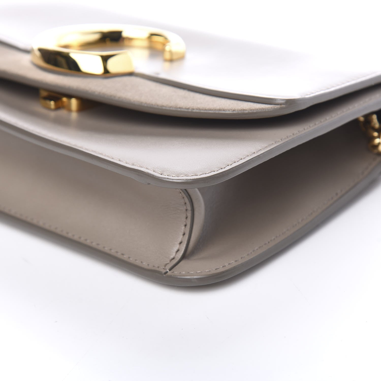 Chloe Calfskin Suede C Clutch With Chain Motty Grey 6 of 9