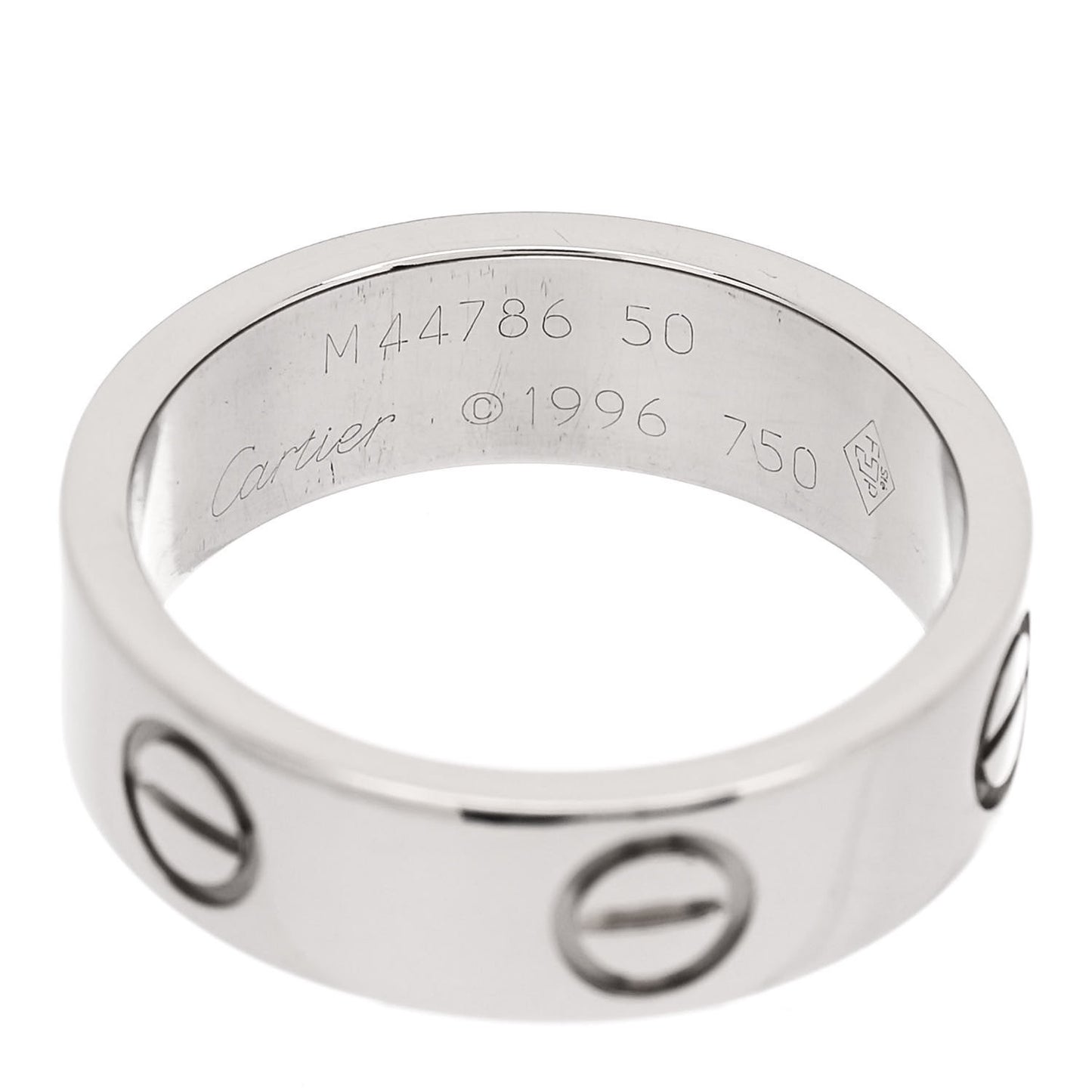 18K White Gold 5.5mm LOVE Ring 50 5.25