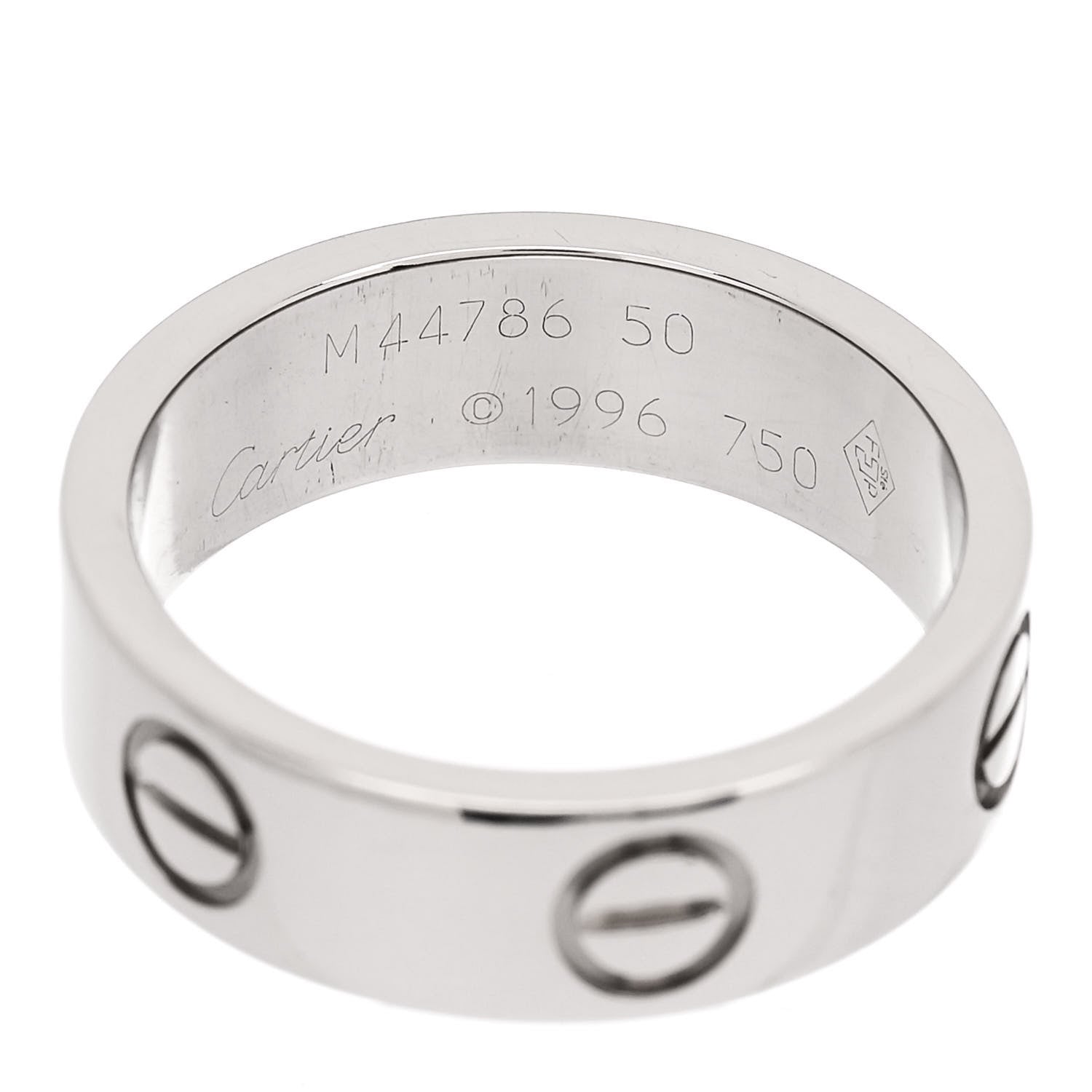 Cartier 18K White Gold 5.5mm LOVE Ring 50 5.25 5 of 5