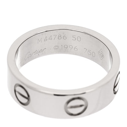 Cartier 18K White Gold 5.5mm LOVE Ring 50 5.25 5 of 5