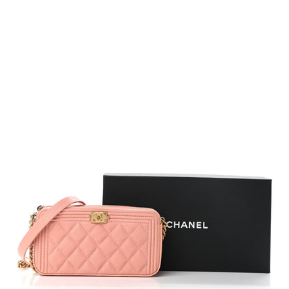 Chanel Caviar Quilted Small Boy Clutch With Chain Light Pink 13 of 13