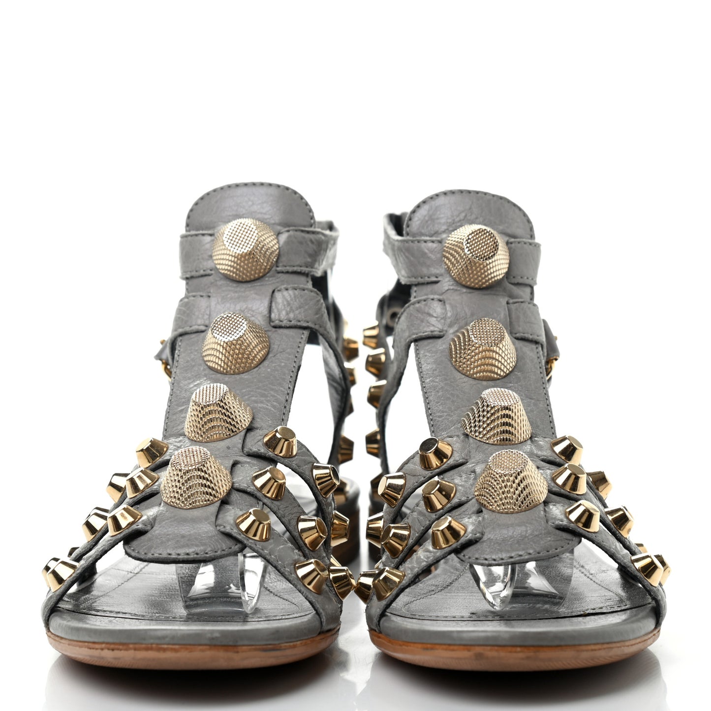 Agneau Giant Gold Hardware Sandals 38.5