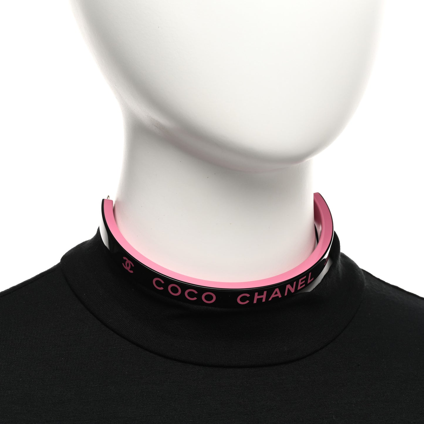 Resin Logo Choker Pink Black