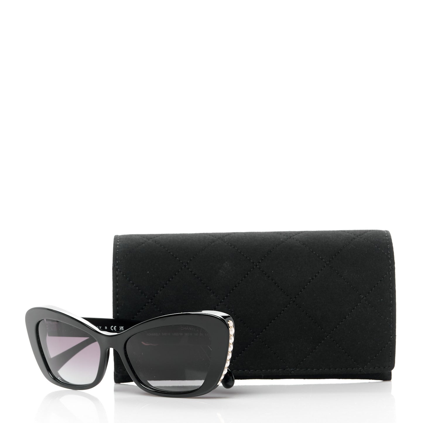 Acetate Pearl Cat Eye CC Sunglasses 5481-H Black