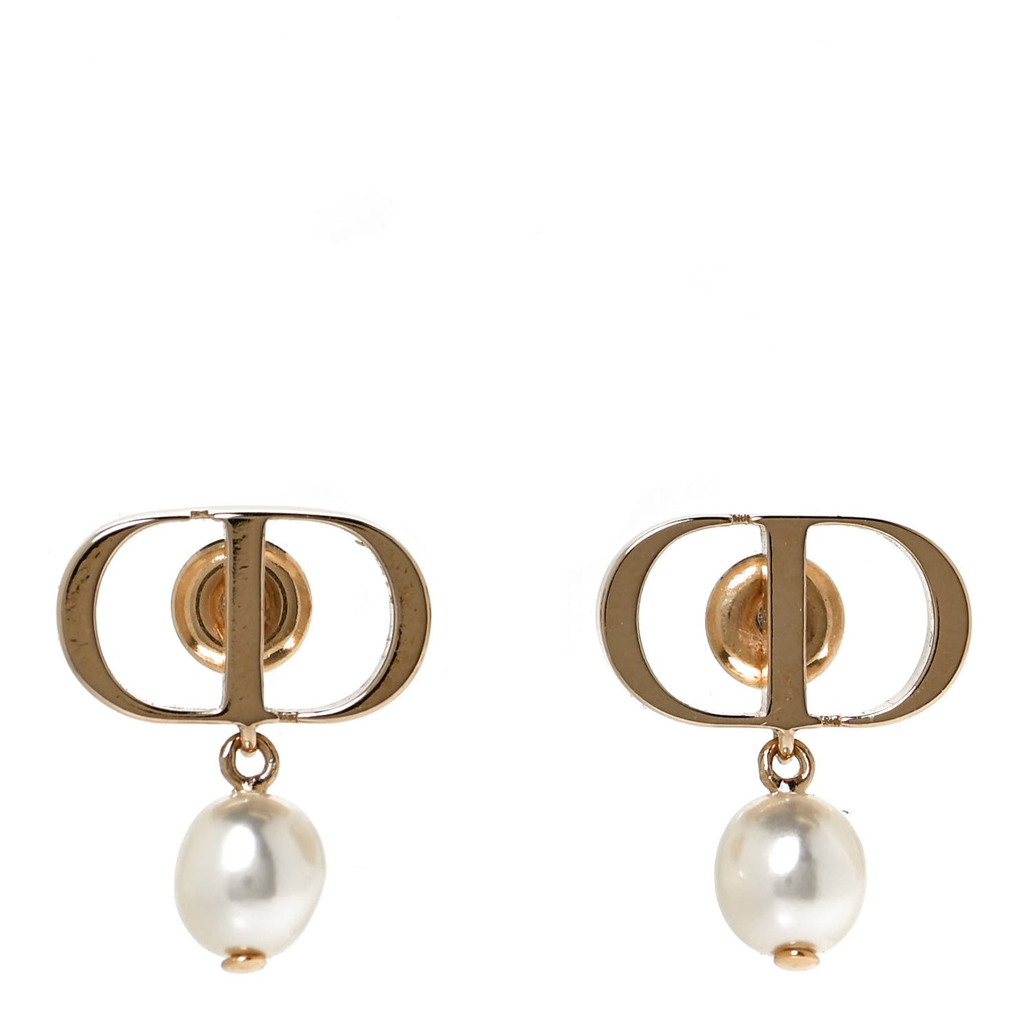 Pearl Logo Earrings Gold