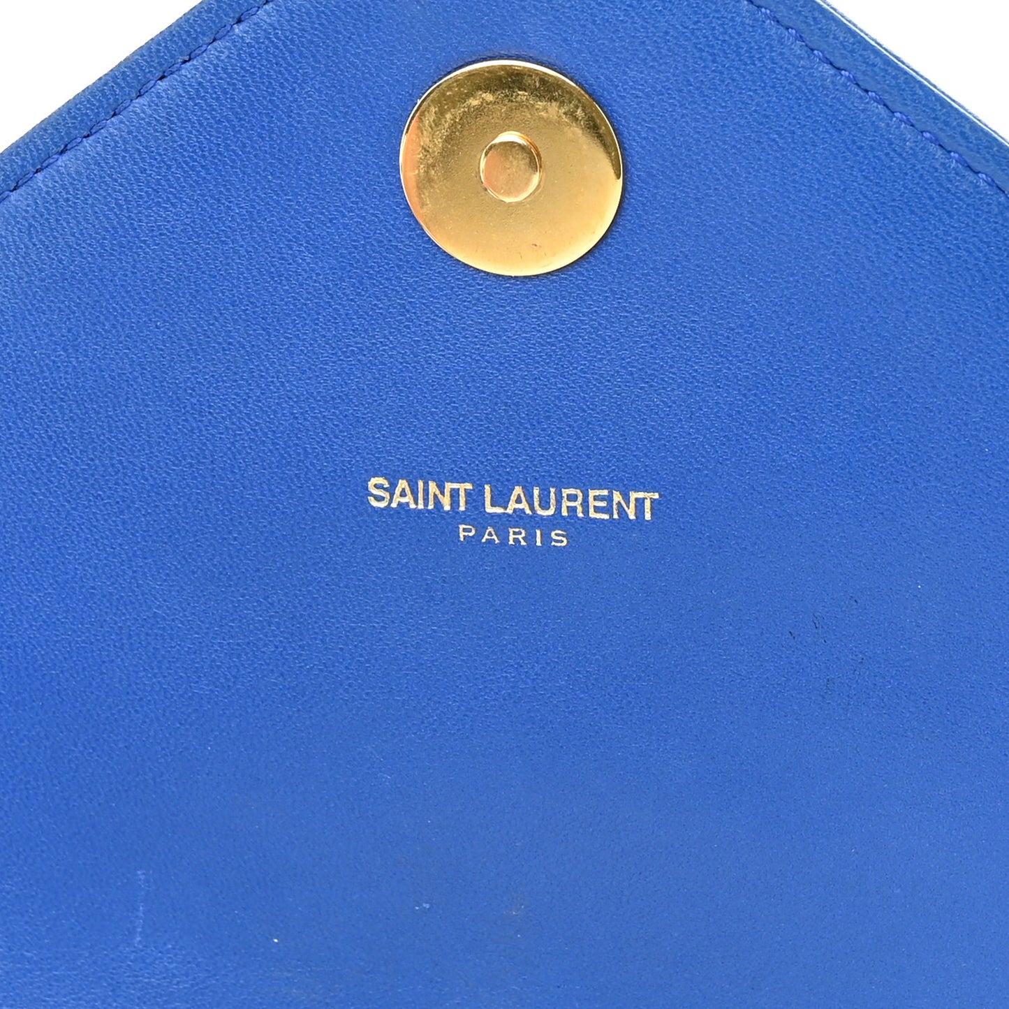 SAINT LAURENT Lambskin Matelasse Chevron Small Monogram Satchel Royal Blue