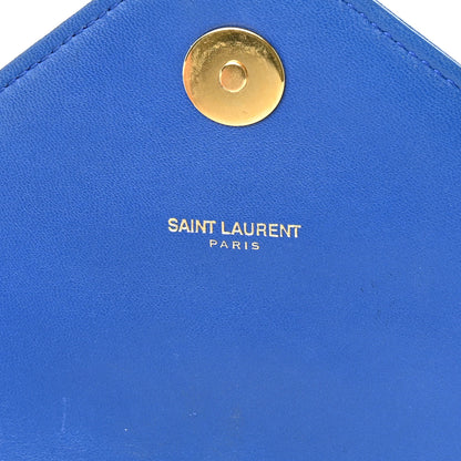 Saint Laurent SAINT LAURENT Lambskin Matelasse Chevron Small Monogram Satchel Royal Blue 6 of 11